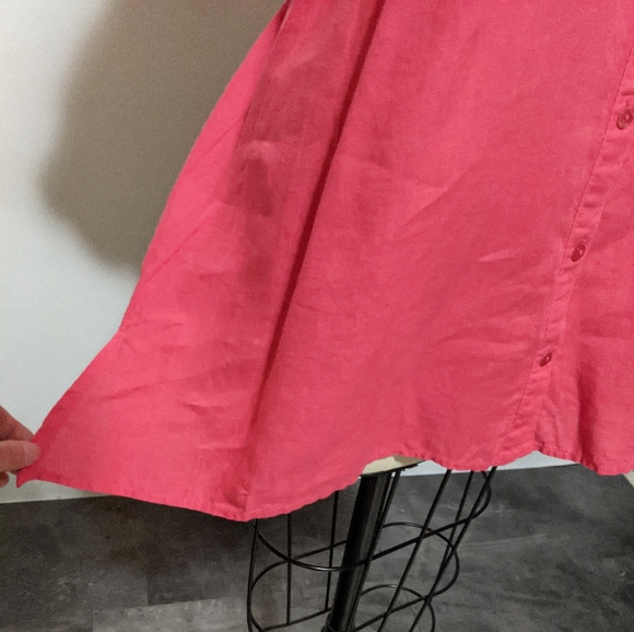 Eileen Fisher Organic Irish Linen Button Down Top Pink XS Preppy Classic Casual - Picture 4 of 9